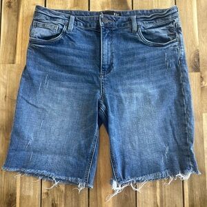 Kut from the Kloth Medium Blue Distressed Denim Shorts